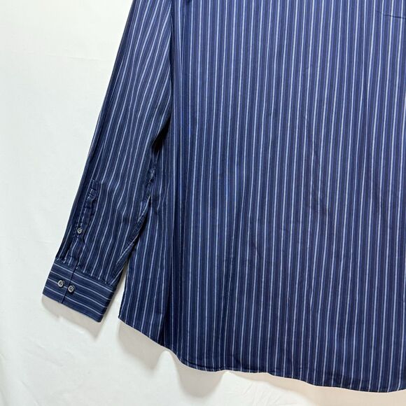 Mens Apt 9 Button Up Casual Shirt - Long Sleeve - Size XL Blue Striped - Picture 12 of 16